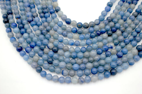 Blue Aventurine Gemstone Beads, 6mm, Round